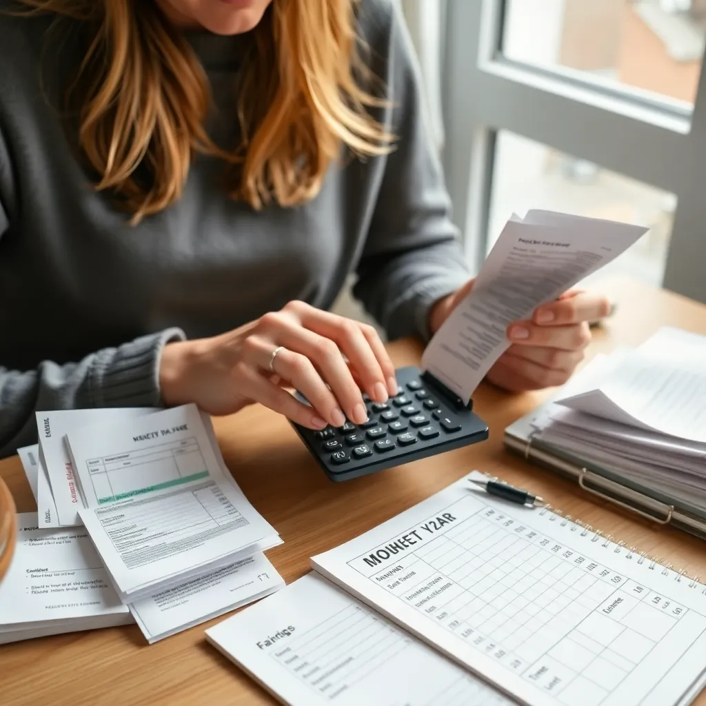 Persoon berekent besparingen op maandelijkse uitgaven