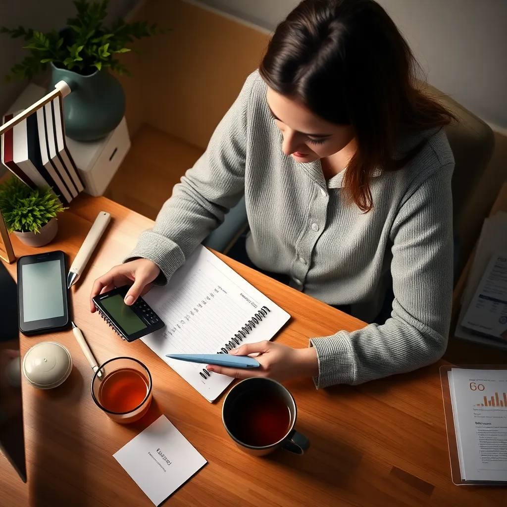 Smartphone met budgetapp die uitgavencategorieën toont